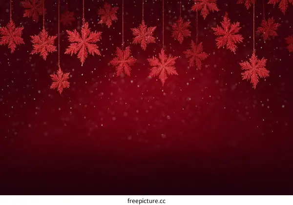 Red Snowflake Christmas Background