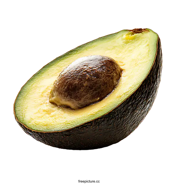 [Transparent Background PNG]Close-up of Fresh Avocado Half