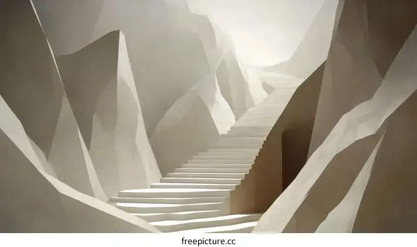 Abstract Stairway in a Cave-like Structure