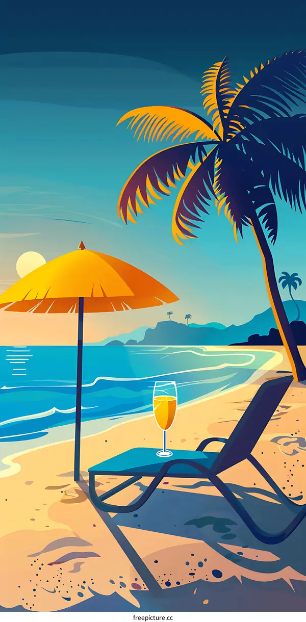 Summer Beach Vacation Illustration