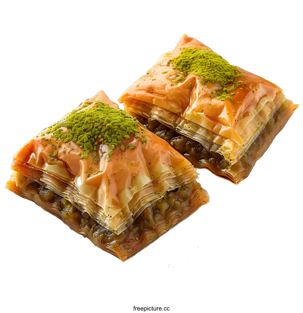 [Transparent Background PNG]Two pieces of Turkish Baklava