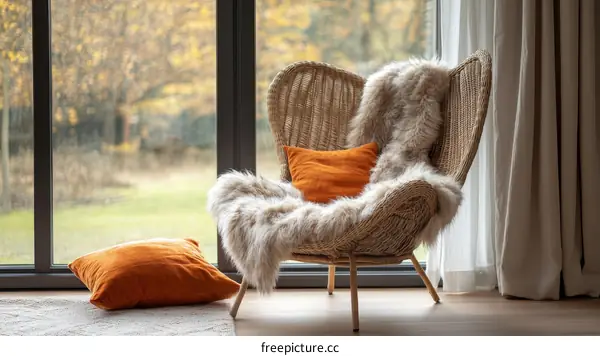 Cozy Wicker Chair by the Window