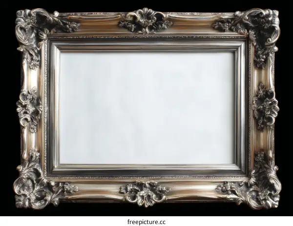 Ornate Antique Silver Picture Frame