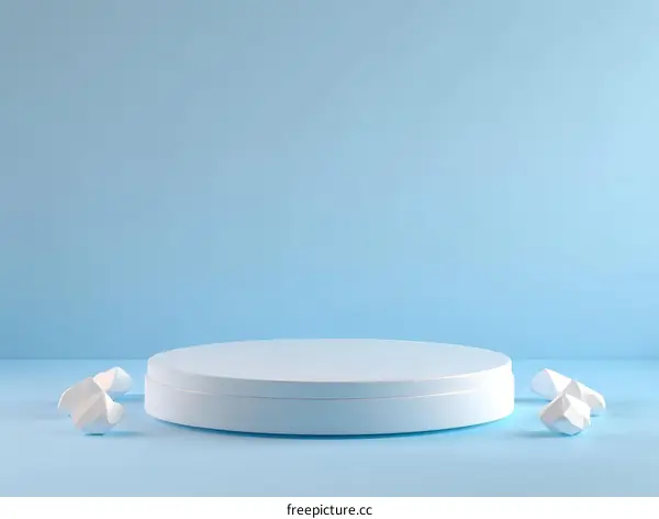 Light Blue Round Product Display Platform