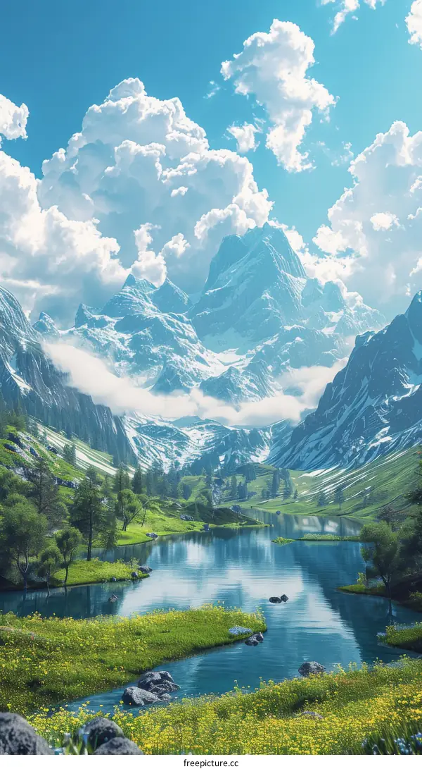 Mountainous Lake Vista