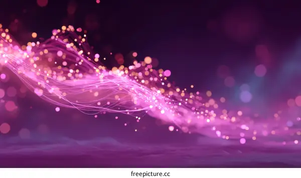 Abstract Pink Sparkling Wave Background Design