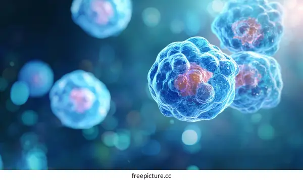 Microscopic Cells  3D Illustration of a Cell