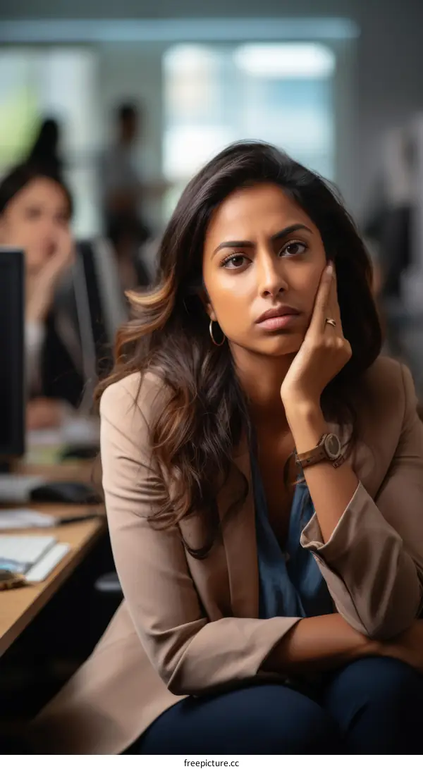 Portrait of a young businesswoman looking thoughtful