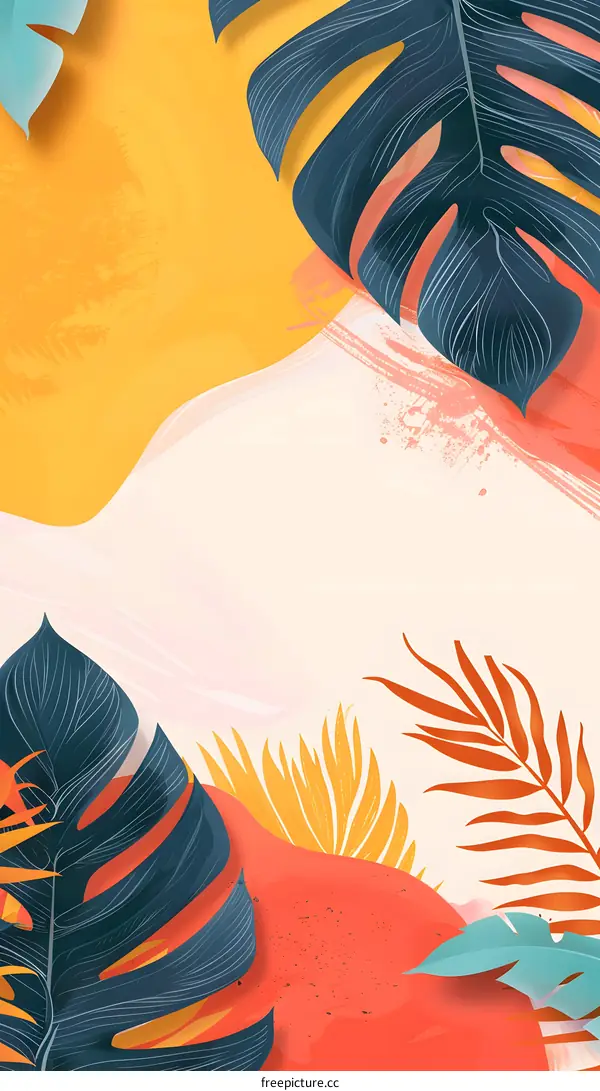 Tropical Leaves Abstract Background Design