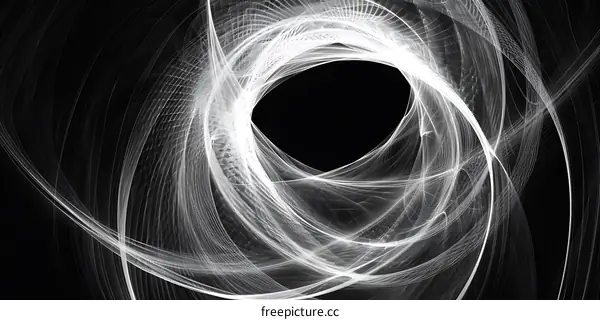 Abstract Black and White Swirling Lines Illustration