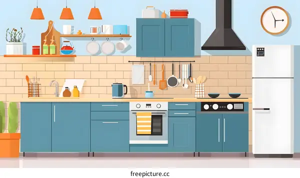 Modern Kitchen Interior Design Illustration