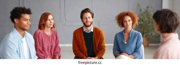 Group Therapy Session with Diverse Individuals