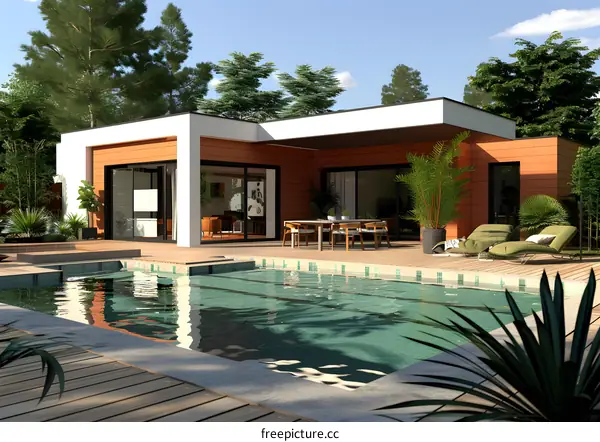 Modern house with swimming pool