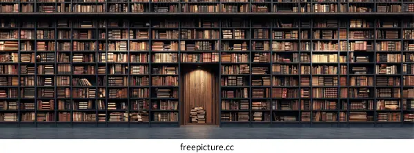 Grand Library Interior Design with Bookshelves