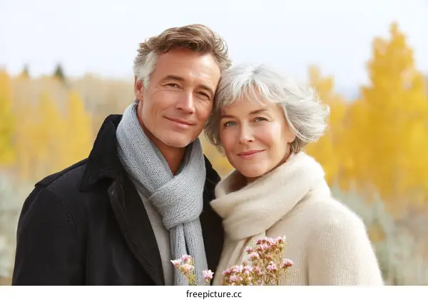 Couple in Autumnal Park Scene
