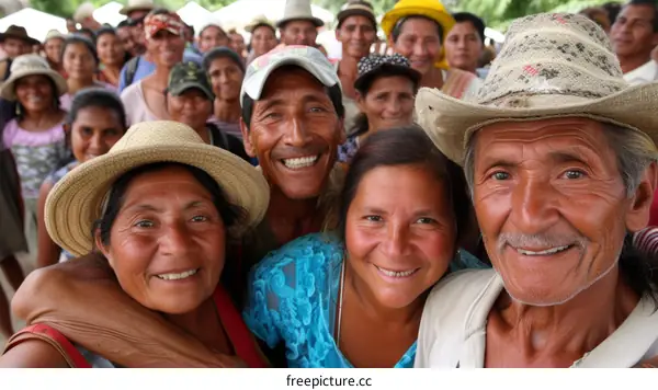 A group of happy Latin American people.