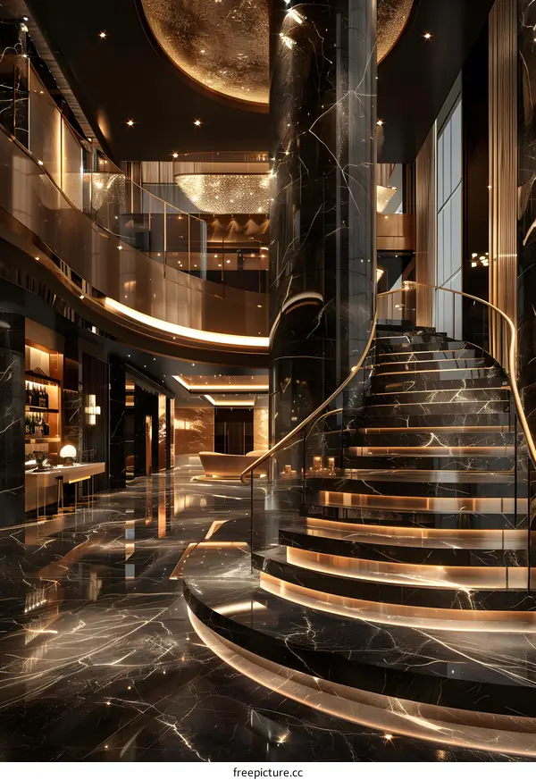 Luxury hotel lobby