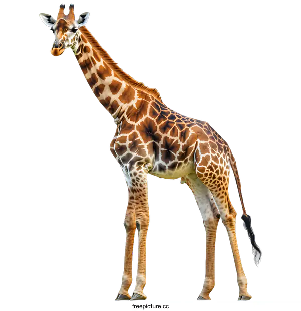 [Transparent Background PNG]Giraffe Standing on White Background