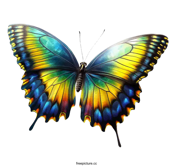[Transparent Background PNG]A Vibrant Colorful Butterfly Illustration
