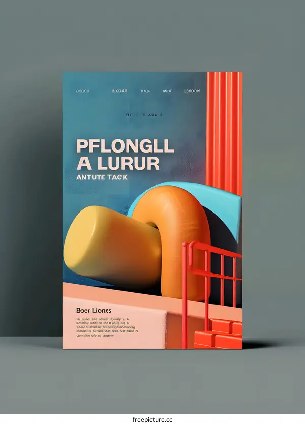 Abstract 3D Shapes Poster Design with Bold Colors