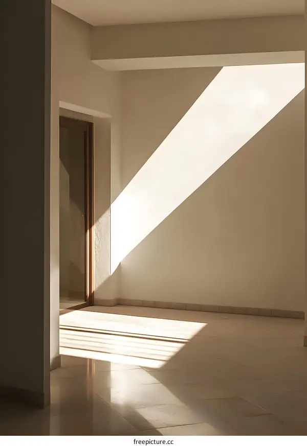 Sunlight Streaming Through a Window into a Modern Interior