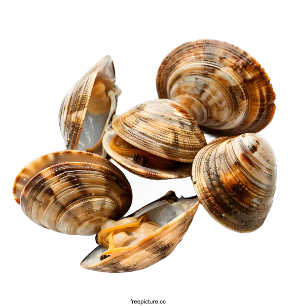 [Transparent Background PNG]Fresh Clams on White Background