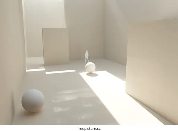 Minimalist White Interior Design with Sunlight