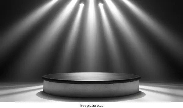 Empty Stage Platform Under Spotlight