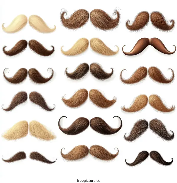 Various Mustaches Illustrations