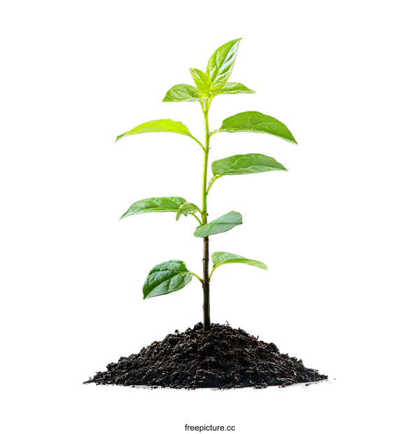 [Transparent Background PNG]New Growth Sprout in Soil