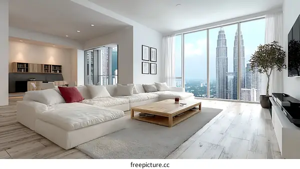 Modern City Apartment Living Room Interior Design