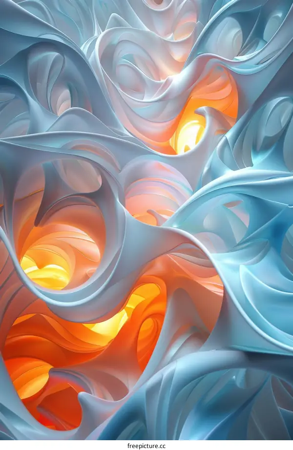 Blue and Orange Abstract Artwork