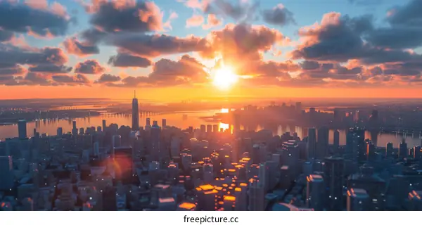 Sunrise over a Digital City