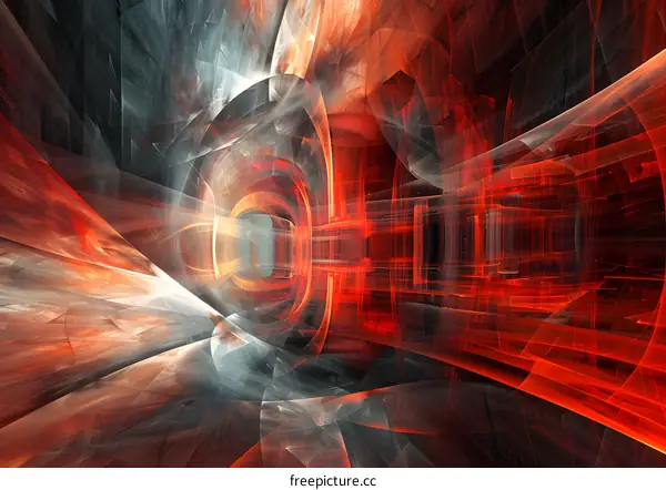 Abstract Red and Gray Swirls