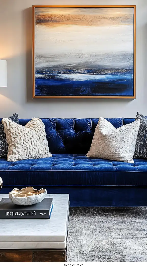 Modern Living Room with Abstract Art