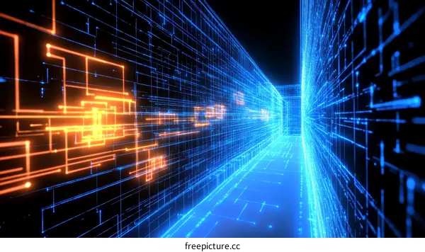 Digital Circuitry Corridor Illustrative Corridor