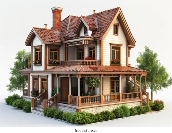 European-style house with a red roof