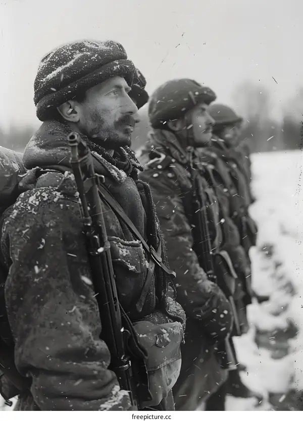 A group of soldiers in the snow