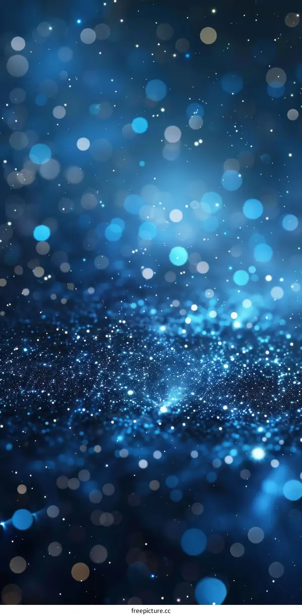 Blue Light Flickering on a Black Background