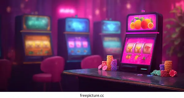 Retro Slot Machine in Nightclub Atmosphere