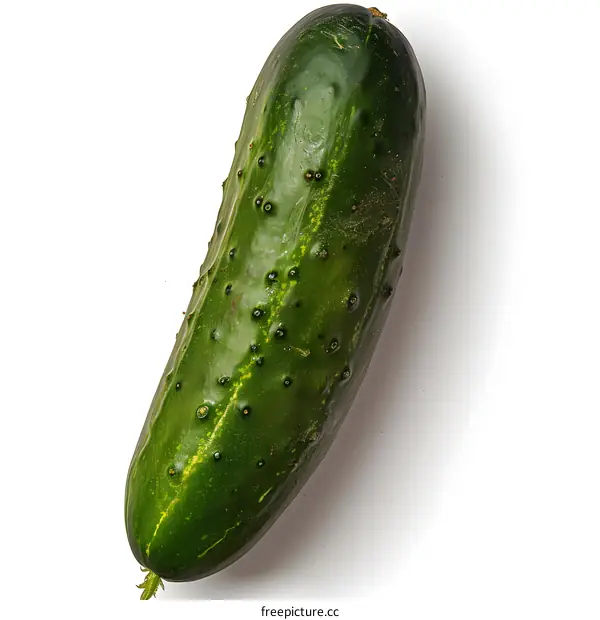 Single cucumber on white background