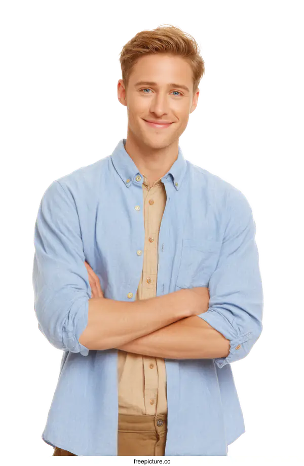 [Transparent Background PNG]Portrait of a Confident Caucasian Man