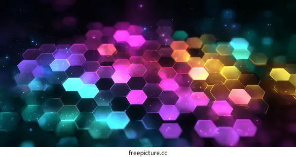 Abstract Hexagon Pattern with Gradient Colors