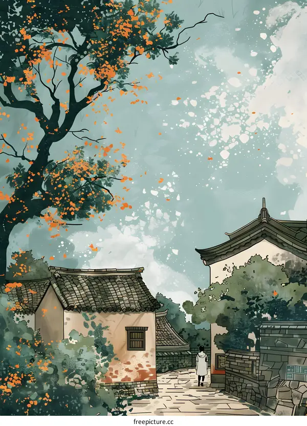 Autumn Alleyway in Ancient China
