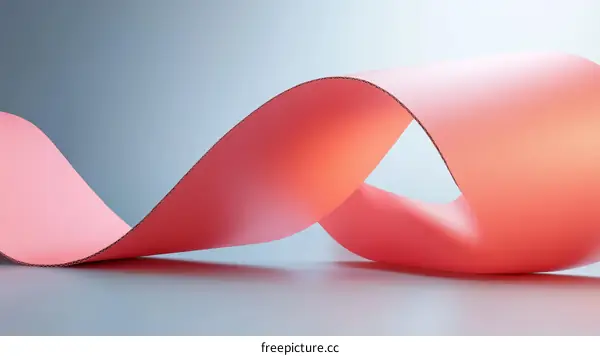 Abstract Geometric Pink Ribbon Design