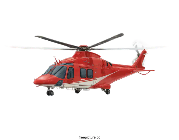 [Transparent Background PNG]Red Helicopter Illustration on White Background