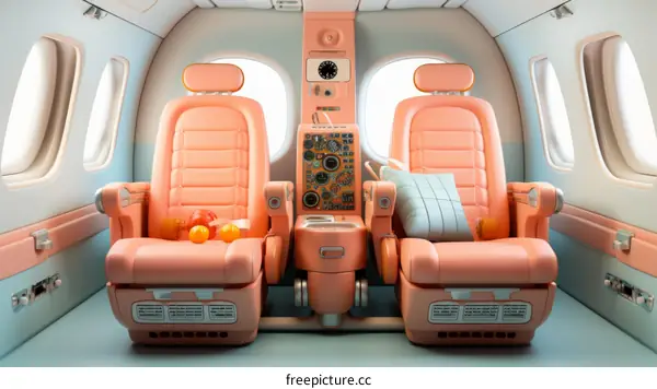 The Interior of a Luxurious Private Jet
