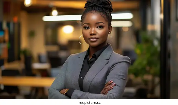 Confident Professional Woman in Office Setting