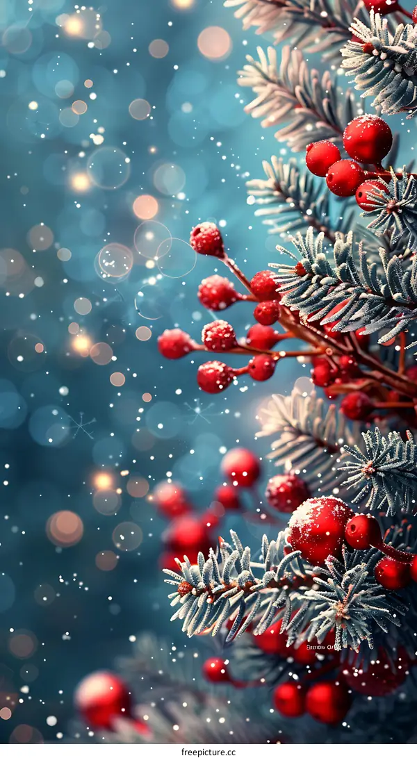 Christmas Holly Branch