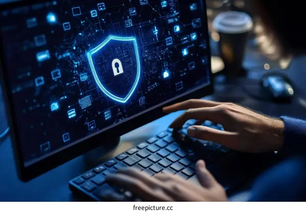 Cybersecurity Protection System Illustration